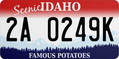 ID license plate 2A0249K