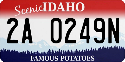 ID license plate 2A0249N