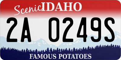 ID license plate 2A0249S