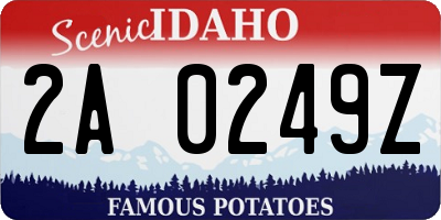ID license plate 2A0249Z