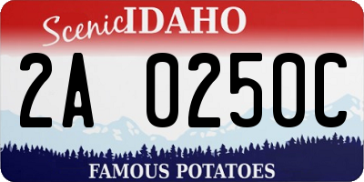 ID license plate 2A0250C