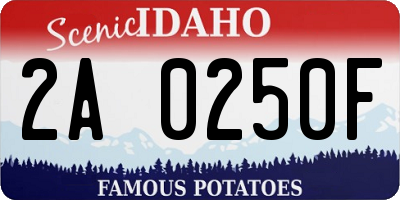ID license plate 2A0250F