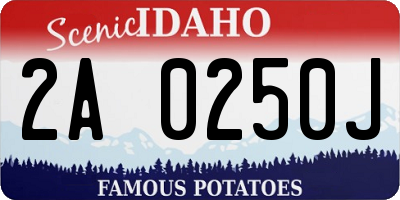 ID license plate 2A0250J