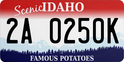 ID license plate 2A0250K