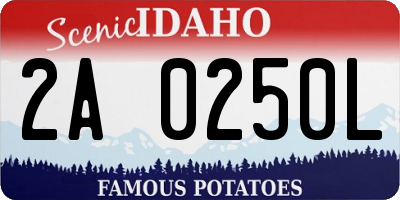 ID license plate 2A0250L