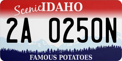 ID license plate 2A0250N