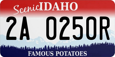 ID license plate 2A0250R
