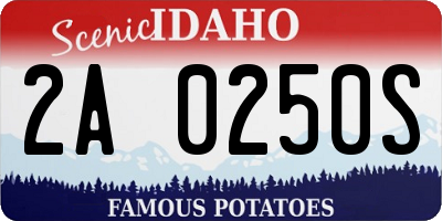 ID license plate 2A0250S