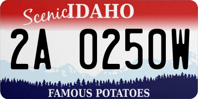 ID license plate 2A0250W
