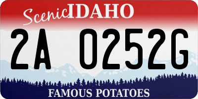 ID license plate 2A0252G