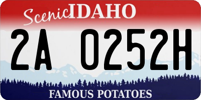 ID license plate 2A0252H