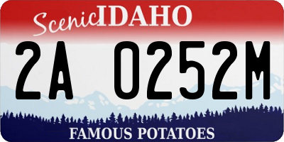 ID license plate 2A0252M