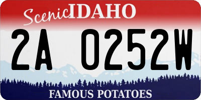 ID license plate 2A0252W