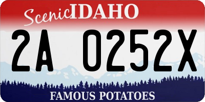 ID license plate 2A0252X