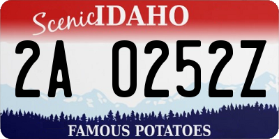 ID license plate 2A0252Z