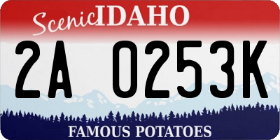 ID license plate 2A0253K