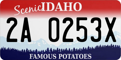 ID license plate 2A0253X