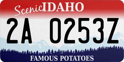 ID license plate 2A0253Z