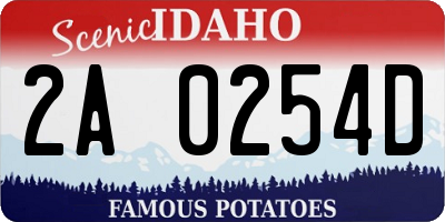 ID license plate 2A0254D