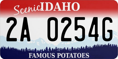ID license plate 2A0254G