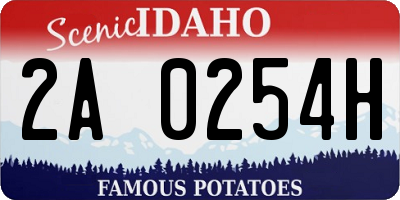 ID license plate 2A0254H