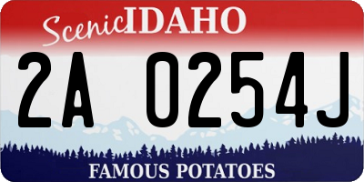 ID license plate 2A0254J