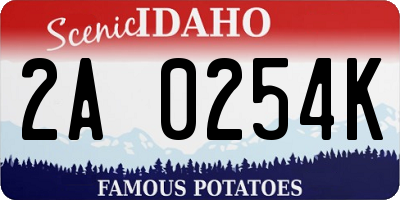 ID license plate 2A0254K