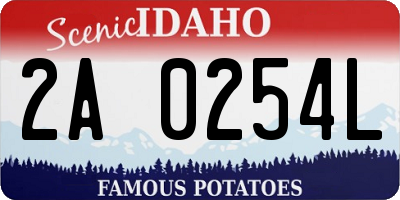 ID license plate 2A0254L