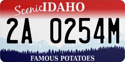 ID license plate 2A0254M