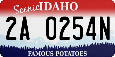 ID license plate 2A0254N