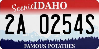 ID license plate 2A0254S