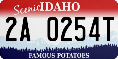 ID license plate 2A0254T