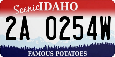 ID license plate 2A0254W