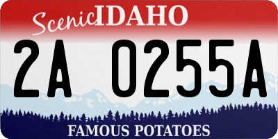 ID license plate 2A0255A