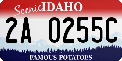 ID license plate 2A0255C