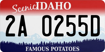 ID license plate 2A0255D
