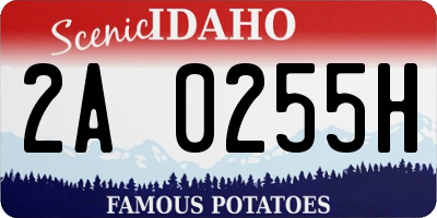 ID license plate 2A0255H