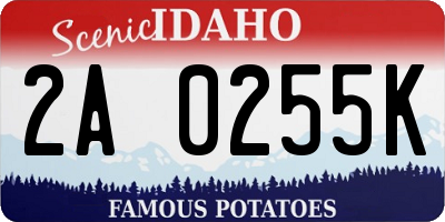 ID license plate 2A0255K