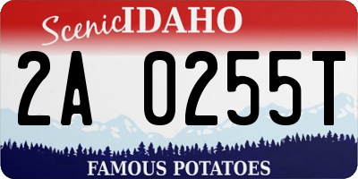 ID license plate 2A0255T