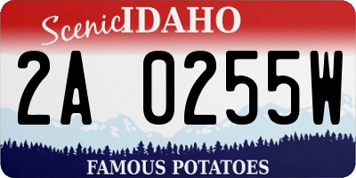 ID license plate 2A0255W