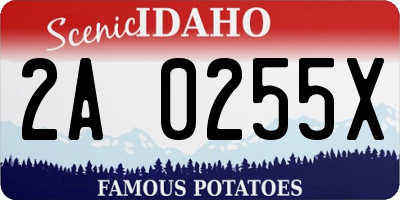 ID license plate 2A0255X