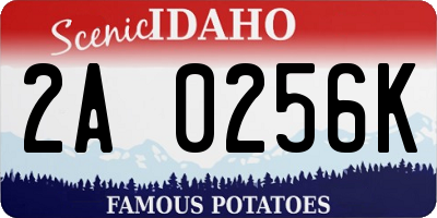 ID license plate 2A0256K