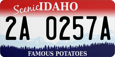 ID license plate 2A0257A