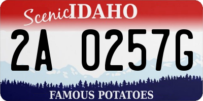 ID license plate 2A0257G