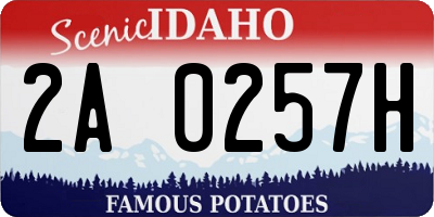 ID license plate 2A0257H