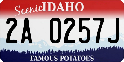 ID license plate 2A0257J