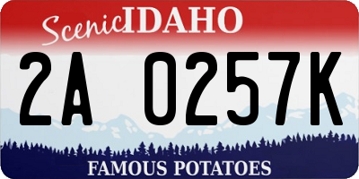 ID license plate 2A0257K