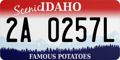 ID license plate 2A0257L