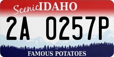 ID license plate 2A0257P