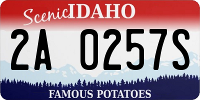 ID license plate 2A0257S